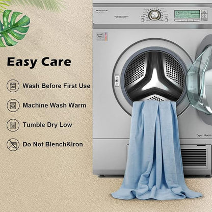 Orighty Bath Towels, Soft Feel Bath Towel, 2 Pack (27'' x 54'') | Highly Absorbent, Quick Drying Microfiber Towels for Body, Sport, Yoga, SPA, Fitness, Bathroom - Blue