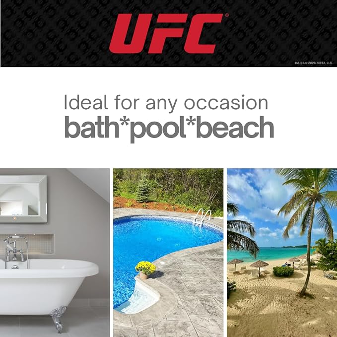 UFC Fight Night Super Soft Bath/Pool/Beach Soft Cotton Terry Hooded Towel Wrap, 24 in x 50 in, (100% Officially Licensed Product) By Franco