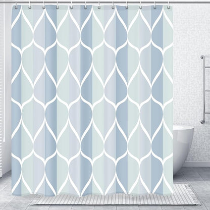 Gelbchu Geometric Shower Curtain for Bathroom, Dark Blue, 72x72 Inch | with Hooks, Premium Polyester, Quick Dry, Water Repellent, Machine Washable, Rustproof Grommets, Modern Minimalist