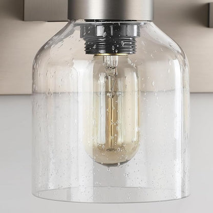 PRESDE 2 Lights Bathroom Vanity Fixtures Over Mirror Brushed Nickel Bathroom Light Fixture with Bubble Glass Globes