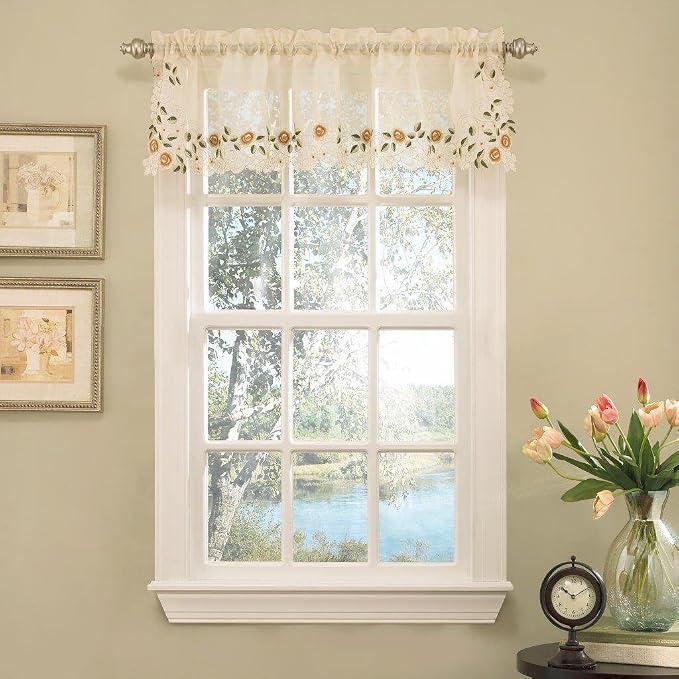 Sweet Home Collection Kitchen Window Tier, Swag, or Valance Curtain Treatment in Stylish and Unique Patterns and Designs for All Home Décor, Rosemary Linen