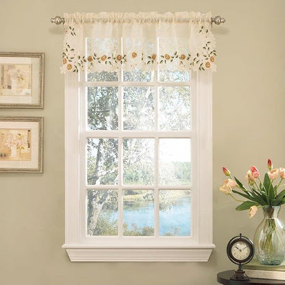 Sweet Home Collection Kitchen Window Tier, Swag, or Valance Curtain Treatment in Stylish and Unique Patterns and Designs for All Home Décor, Rosemary Linen