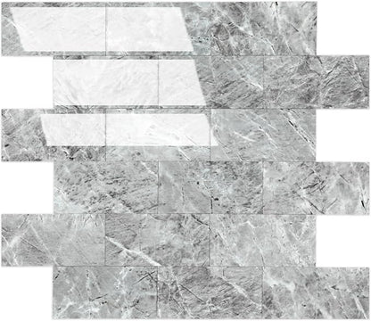 2026 New Upgrade Peel and Stick Backsplash Tile, Peel and Stick 11.34" X 11.57" Wall Tile for Kitchen, Bathroom, Fireplace, Laundry (Polished Gray, 1 Pack)