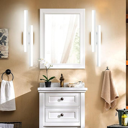 PRESDE 24" Inch LED Vanity Light Silver Bathroom Light Fixtures Over Mirror Modern Bath Wall Lighting Bar Dimmable