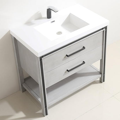 Dowell 31" Bathroom Sink,Single Bowl Vanity Basin,Rectangular Drop-In Bathroom Sink with Overflow,White-000 3122BP