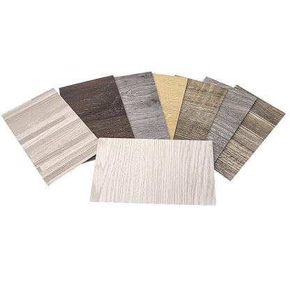 Art3d Peel and Stick Floor Tile Vinyl Wood Plank Samples Set of 8, Rigid Surface Hard Core Easy DIY Self-Adhesive Flooring