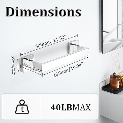 Alise Towel Bar Towel Rack for Bathroom Wall Mount 12 Inch,Polished Chrome | SUS304 Stainless Steel Bathroom Towel Holder, Full Square Towel Rod Towel Hanger for Bathroom Lavatory Kitchen