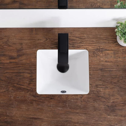 12 Inch Small Undermount Bathroom Sink White Ceramic Rectangular Under Counter Bathroom Sink for Cabinet Porcelain Vanity Sinks,Overflow Type (12"x10.6")