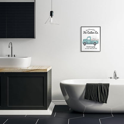 Stupell Industries 'Toilet Paper Cotton Truck', Framed Giclee Art, Black, 16 x 20 Inches, Easy to Hang and Sturdy, Made in USA, by Lettered and Lined | Stupell Industries | Black, 16 x 20 Inches, Easy to Hang and Sturdy, Made in USA, by Lettered and Lined