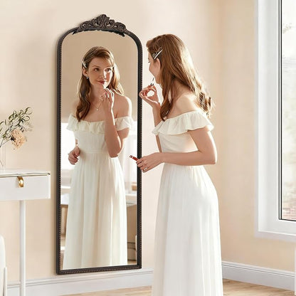Micasso Bronze Full Length Mirror: 21''x56'' Baroque Vintage Floor Mirror | Traditional Ornate Antique Long Body Mirror for Wall/Dressing Room/Cloakroom/Bedroom/Entryway/Hallway/Fireplace/Living Room