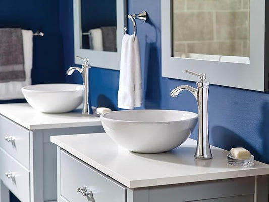 Moen Wynford Brushed Nickel One-Handle High Arc Vessel Bathroom Faucet for Single Hole Vessel Sinks, 4507BN