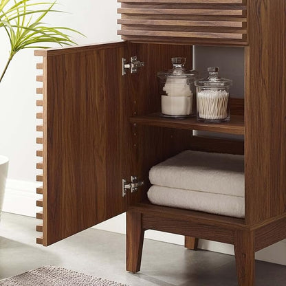 Modway Render 18" Bathroom Vanity in Walnut - Sink Basin Not Included