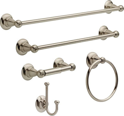 Delta Porter (1-Pack) Towel Hooks SpotShield Brushed Nickel Double J, Wall Mounted, Robes Holder Bathroom Accessories PTR35-BN