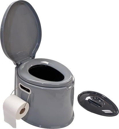 Portable Travel Toilet with Toilet Paper Holder and Removable Waste Bucket for Easy Cleaning, Lightweight Indoor or Outdoor Toilet for Camping, Road Trip, Boating - by SciencePurchase