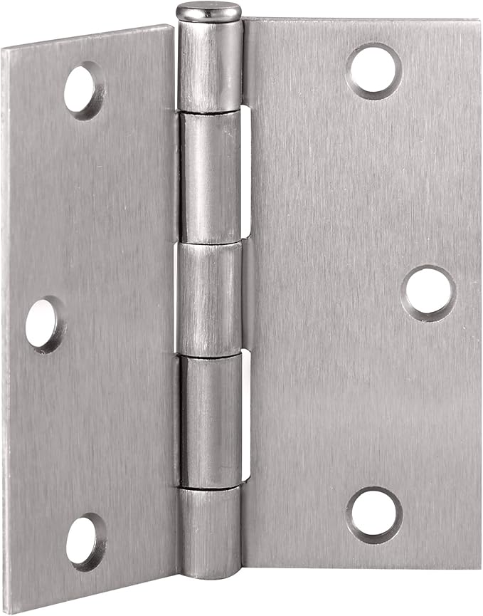 Design House 6-Pack Satin Nickel Interior Door Hinges – 3.5-inch x 3.5-inch – Square Corner Radius Steel Door Hinge – Fits Standard Doors – Design House 195991