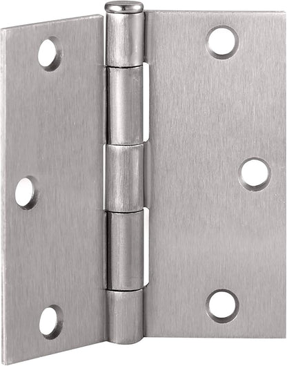 Design House 6-Pack Satin Nickel Interior Door Hinges – 3.5-inch x 3.5-inch – Square Corner Radius Steel Door Hinge – Fits Standard Doors – Design House 195991