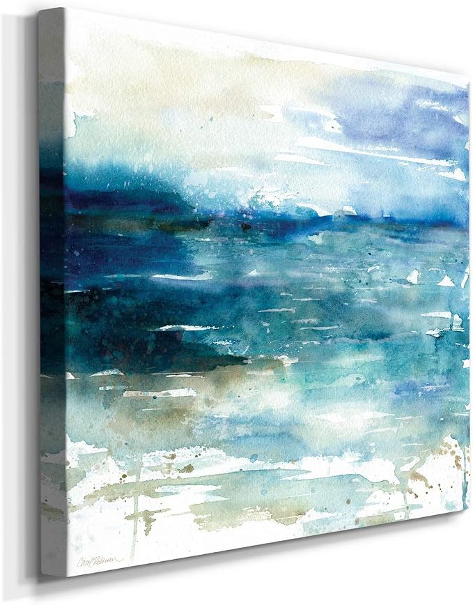 Renditions Gallery Ocean Break Wall Art, Premium Gallery Wrapped Canvas Decor, Ready to Hang, 32 in H x 32 in W, Made in America Print