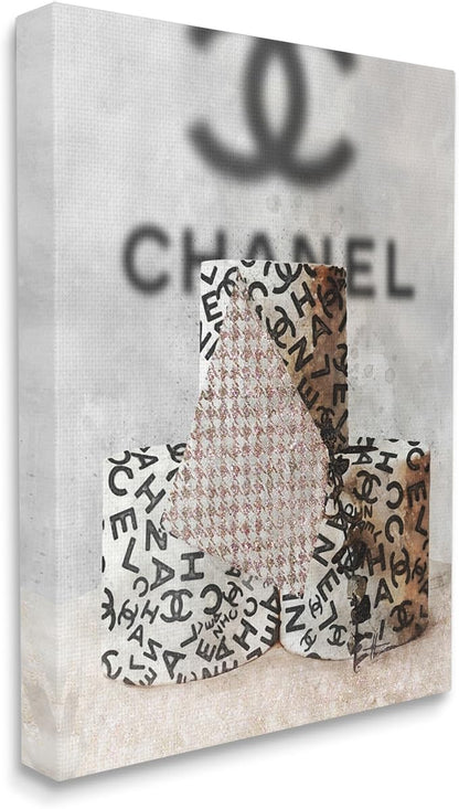 Stupell Industries 'Fashion Toilet Paper Design', Canvas Art, 16 x 20 Inches, Easy to Hang and Sturdy, Made in USA, by Ziwei Li