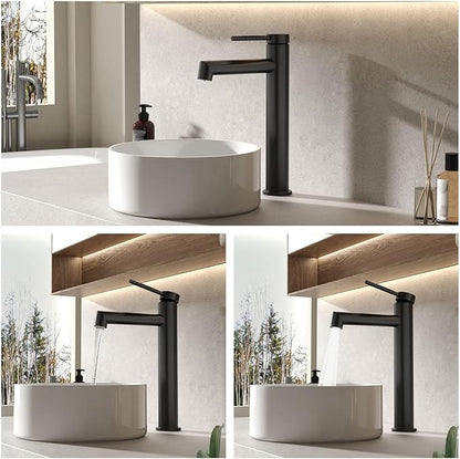 Single Handle Bathroom Faucet 1 Hole Faucet for Bathroom Sink Hot and Cold Water Gun Gray