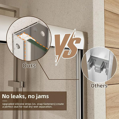 Royal Guard Double Sliding Shower Door,56-60" W x 70" H,Chrome | Shower Doors with 6mm Clear SGCC Tempered Glass,Bypass Shower Enclosure,Nano Coating Easy Clean&Waterproof&Adjustable Width