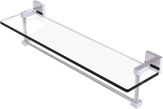 Allied Brass MT-1-22TB Montero Collection 22 Inch Vanity Integrated Towel Bar Glass Shelf, Polished Chrome