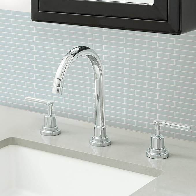 In Home NH2361 Sea Glass Peel & Stick Backsplash Tiles, Blue