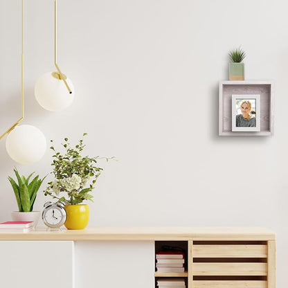 Kiera Grace Cubbi Floating Shelves, Modern Wall Mounted Shelves for Bedroom, Bathroom, Kitchen, Office,11.8", Grey, 1Pack
