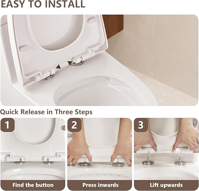 DeerValley Elongated One Piece Toilet with Standard Height Quick Release Seat Dual Flush 1.1/1.6 GPF White 12" Rough In Bathroom Toilet