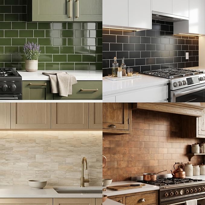 2026 New Upgrade Peel and Stick Backsplash Tile, Peel and Stick 11.34" X 11.57" Wall Tile for Kitchen, Bathroom, Fireplace, Laundry (Polished White, 20 Packs)