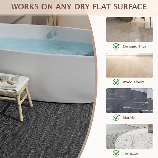 Peel and Stick Floor Tile, 20 Pcs 12" x 12" Waterproof Wood Grain Luxury Vinyl Plank Flooring, Easy DIY Self Adhesive Vinyl Floor for Bathroom, Kitchen, Living Room, Grey