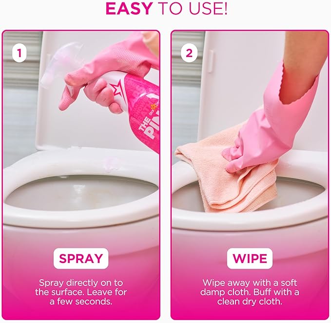 Stardrops - The Pink Stuff Miracle Bathroom Foam Cleaner, 30 fl oz – Now 20% More! Powerful Foaming Action for Showers, Sinks, Tubs & Tiles – Removes Soap Scum, Limescale & Grime with Ease