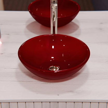 ROSSO Glass Vessel Bathroom Sink, TIG-8305