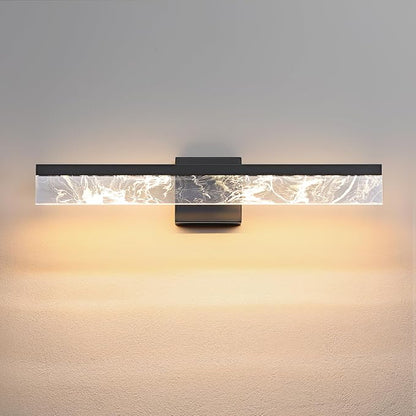 Modern Bathroom Light Fixtures Over Mirror - 24 Inch Black Vanity Light Bar 18W 3000K Dimmable LED Vanity Lighting Fixtures for Restroom Mirror