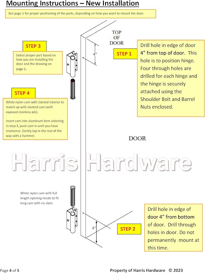 Aluminum Wrap-Around Hinges for Toilet Partition Door, 1 Pair for 1 in. Door & 1 in. Pilaster, Bright Anodized Finish