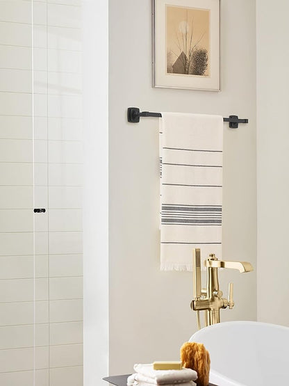 Amerock BH36094MB | Matte Black Towel Bar | 24 in (610 mm) Towel Rack | Stature | Bathroom Towel Holder | Bathroom Hardware | Bath Accessories