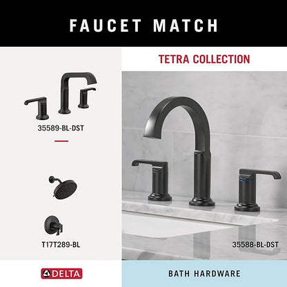 Delta Tetra (1-Pack) 18'' Towel Rack for Bathroom Matte Black Towel Bar for Bathroom Wall Towel Holder Rod Wall Mounted 78918-BL
