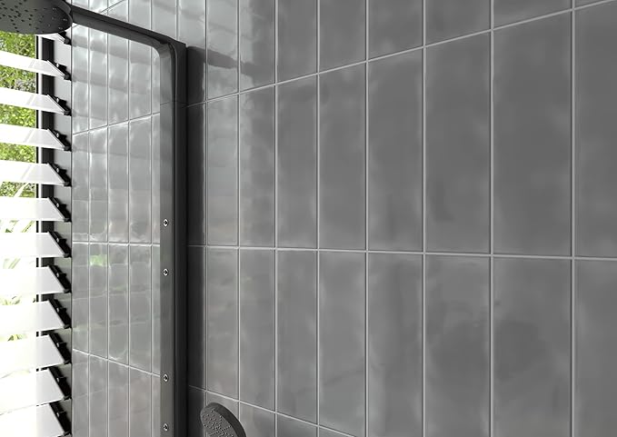 MSI Urbano Graphite 4x12 Inch Glossy Bullnose Ceramic Subway Wall Tile - Bathroom, Kitchen Backsplash, Accent Wall, Shower
