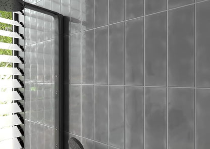 MSI Urbano Graphite 4x12 Inch Glossy Bullnose Ceramic Subway Wall Tile - Bathroom, Kitchen Backsplash, Accent Wall, Shower