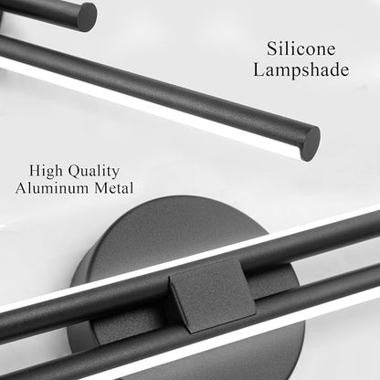 EDISLIVE Dimmable Modern LED Vanity Light Fixtures Bathroom Vanity Wall Lighting, 23.6 in Mirror Vanity Lighting Fixtures for Bathroom Bedroom Makeup Living Room, Black