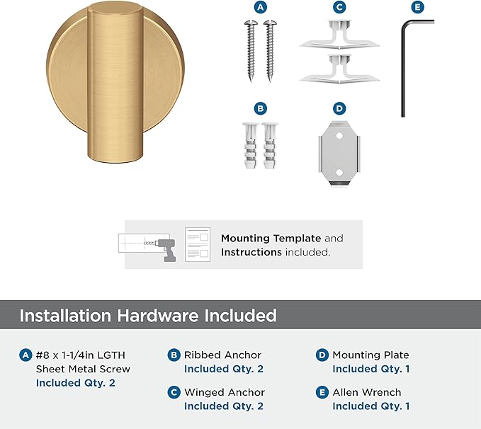 Amerock BH26542CZ | Champagne Bronze Single Robe Hook | 2-1/4 inch (57 mm) Length Towel Holder | Arrondi | Towel Hook for Bathroom | Bathroom Hardware | Bath Accessories