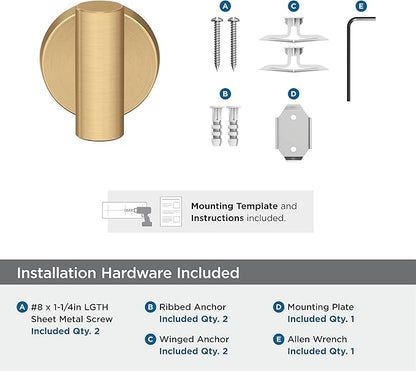Amerock BH26542CZ | Champagne Bronze Single Robe Hook | 2-1/4 inch (57 mm) Length Towel Holder | Arrondi | Towel Hook for Bathroom | Bathroom Hardware | Bath Accessories