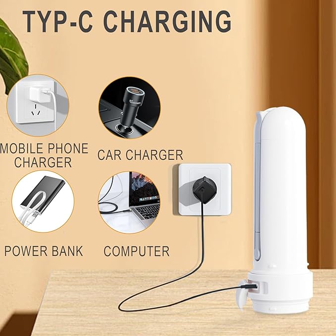 Portable Bidet Sprayer for Toilet, High-Pressure Electric Bidet Sprayer with 3 Nozzle Modes (Feminine, Posterior & Turbo), USB-C Fast Charge, Ideal for Travel, Postpartum Care & Personal Hygiene