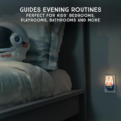 Lights By Night Space Night Light for Kids Plug in, LED | Nightlight Plug Into Wall, Boys, Girls, Toddler, Baby, Space Shuttle Room Decor, Bedroom Bathroom Nursery Essentials, 81717