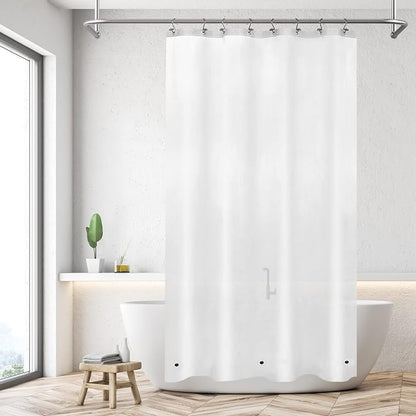 48x72 Stall Size Shower Curtain Liner Frost | 3 Bottom Magnets,8 Rustproof Grommets,Water Proof Heavy Duty PEVA,48W x 72H for Shower Stall Narrow Width