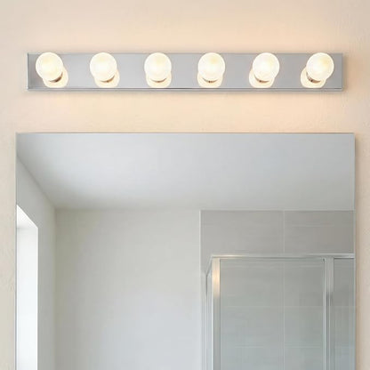 Kichler 6-Light Bathroom Vanity Light, Chrome | Linear bath bar vanity light for bathroom mirrors (36" x 4.25" x 2"), 626CH