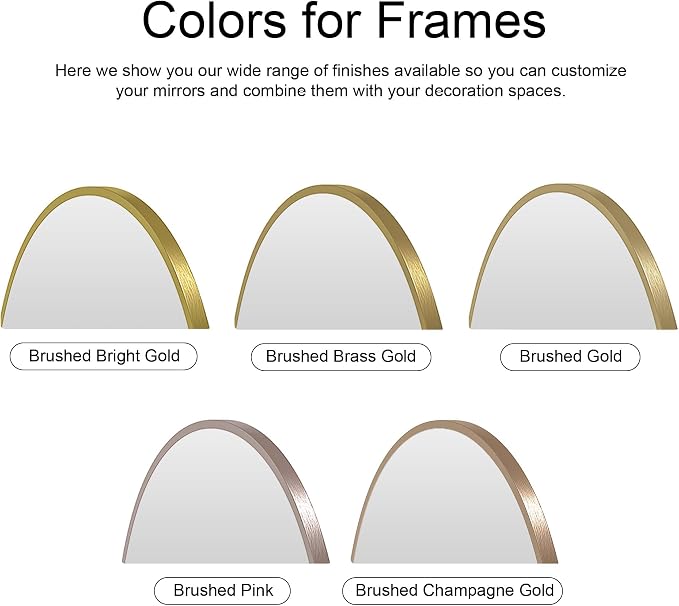 Recessed Medicine Cabinet Mirror,Brushed Gold Arched Bathroom Medicine Cabinet with Mirror,Metal Edge Mirrored Medicine Cabinets for Bathroom,in Wall Mirrored Cabinets with Storage 16x31