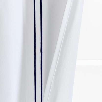 Lush Decor Hotel Collection Shower Curtain Single 72" W x 72" L White & Navy - White Shower Curtains for Bathroom - Bathroom Curtain - Modern Decor