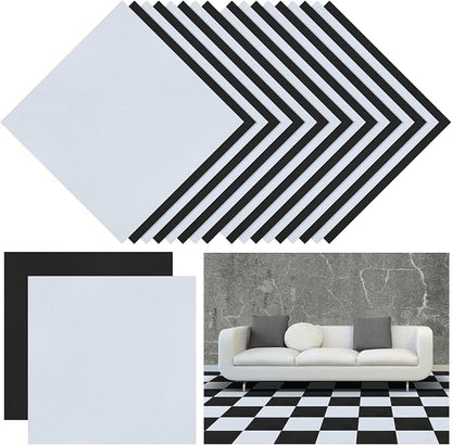 Spiareal 48 Pieces Peel and Stick Floor Tiles Vinyl Flooring 12 x 12 Inch Stick on Floor Tile Self Adhesive Waterproof DIY for Bathroom Kitchen Bedroom Living Room(Plaid)