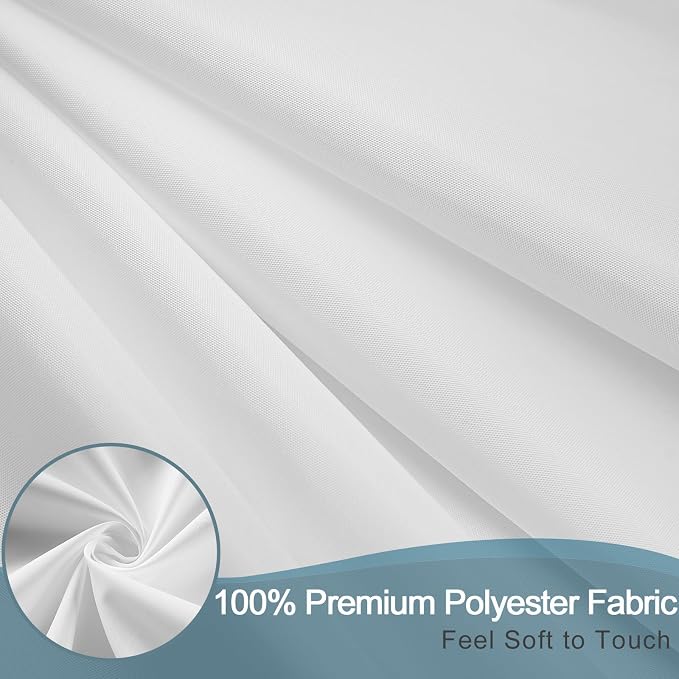 AooHome Fabric Shower Curtain, 36 Width x 72 Height Inch Stall Size Bathroom Curtain for Hotel, Waterproof, White