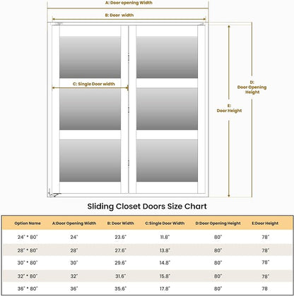 SMARTSTANDARD Bifold Door for 24"x 80" Opening, Tempered Frosted Glass, MDF | Closet Folding Doors with Hardware kit Included, White, Water-Proof PVC Surface, Easy Install, Space-Saving